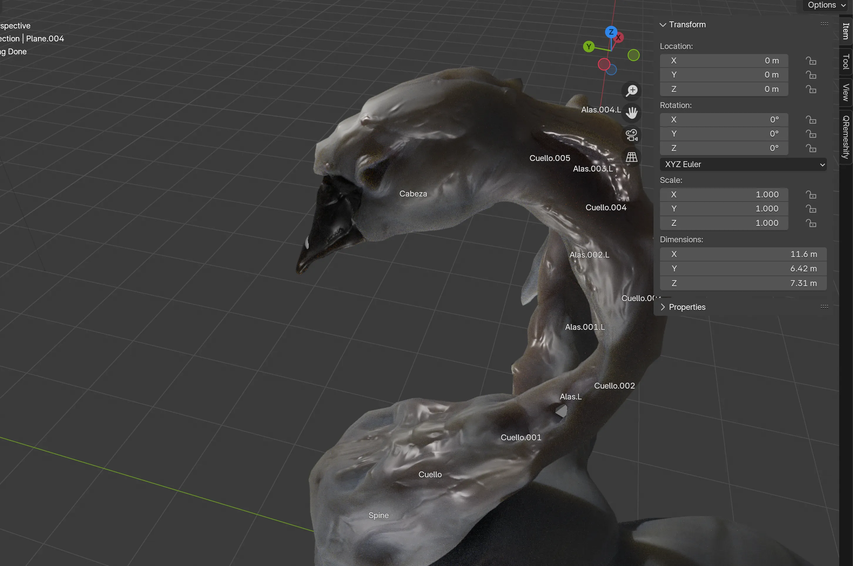 Con los ojos modelado en Blender de Alejandro Vazquez